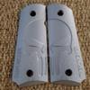Replacement 1911 Full Size Grips for Kimber, Colt, Rock Island, Springfield, Taurus, & Clones - Skull Brushed Nickel Grips view 1