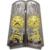 1911 Pistol Grips . Full Size, Lone Star Medallion Design, Nickel and Gold, Ambi Cut Compatible view 4