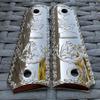 Replacement 1911 Full Size Grips for Kimber, Colt, Rock Island, Springfield, Taurus, & Clones - Mexican Eagle Nickel Grips view 1