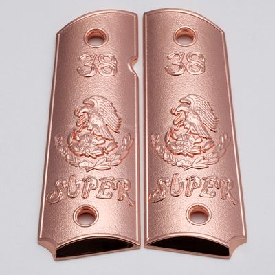 Replacement 1911 Full Size Grips for Kimber, Colt, Rock Island, Springfield, Taurus, & Clones - 38 Super Rose Gold Grips