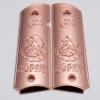 Replacement 1911 Full Size Grips for Kimber, Colt, Rock Island, Springfield, Taurus, & Clones - 38 Super Rose Gold Grips view 1