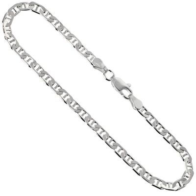 925 Sterling Silver Chain Necklace for Women Flat MARINER Chain Necklace 2.1mm ~ 9.2mm, 7"-30", 10