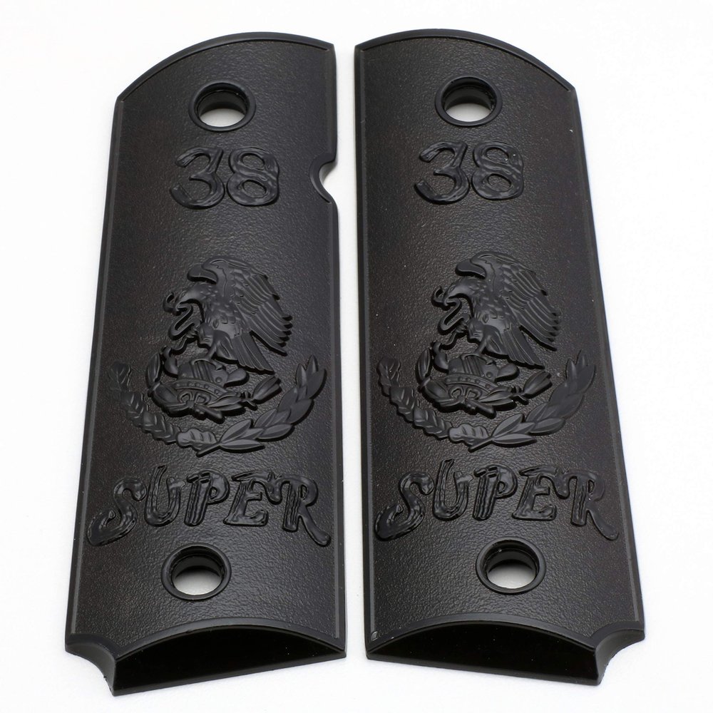 Replacement 1911 Full Size Grips for Kimber, Colt, Rock Island, Springfield, Taurus, & Clones - 38 Super Black Grips