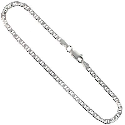 925 Sterling Silver Chain Necklace for Women Flat MARINER Chain Necklace 2.1mm ~ 9.2mm, 7"-30", 7