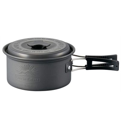 Skater LIVENATURE AN15 Outdoor Aluminum Pot with Lid, 5.1 inches (13 cm), Folding Handle