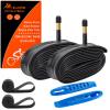 700C Heavy Duty Bike Tubes 700x25C/26C/28C/32C/34C AV48 Schrader Valve (25/34-622) 700C Bicycle Inner Tubes Compatible with 700x25C 700x26C 700x28C 700x30C 700x32C Bike Tire Tubes 2-PCS view 1