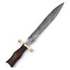 Rare Custom Damascus Dagger Hunting Knife | Outdoor Knife Camping Knife | Leather Handle with Free Genuine Leather Sheath view 3
