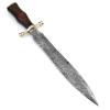Rare Custom Damascus Dagger Hunting Knife | Outdoor Knife Camping Knife | Leather Handle with Free Genuine Leather Sheath view 4