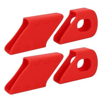 Crank Protector, 4PCS Crank Sleeve Arm Boots Protector Dust Proof Cover for Mountain Bike(Red)