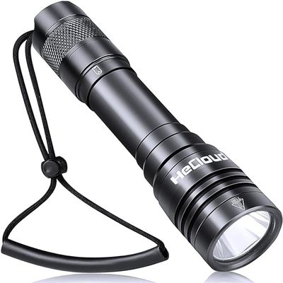 HECLOUD 3000LM Scuba Diving Flashlight with Rechargeable Dive Light Underwater Flashlight 328ft IPX8 Waterproof 4 Modes Scuba Safety Light with Charger for Submarine Deep Sea Snorkeling