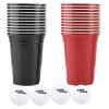 Beer Pong, Conveniently Sized Drinking Game Set, Lightweight for Tailgating for Parties(red cups 11+black cups11+4balls) view 2