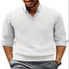 PJ PAUL JONES Basic Solid V-Neck Sweater Vest Men Sleeveless Plain Knitwear Pullover White 2XL view 1
