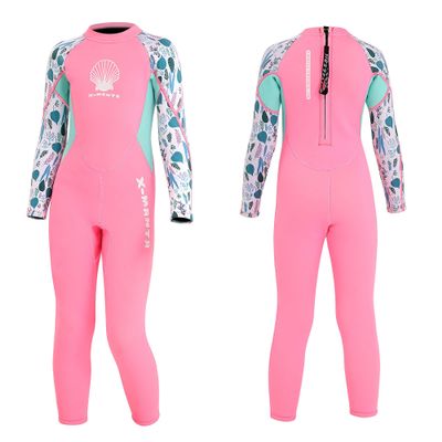 MWTA Wetsuit for Kids Boys Girls 2.5mm Neoprene Thermal Swimsuit Fullsuit Wet Suits Long Sleeve for Toddler Child Junior Youth Swimming, Diving, Surfing Pink-XL