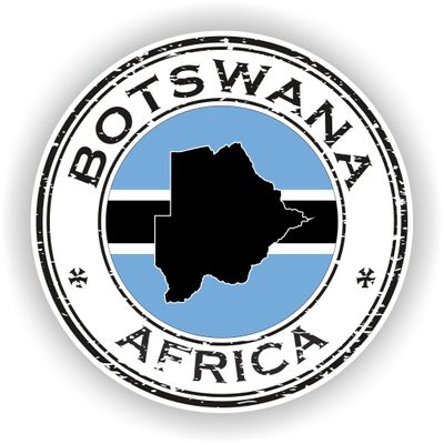 1x Botswana Round Vinyl Waterproof Sticker - 5cm / 2inches