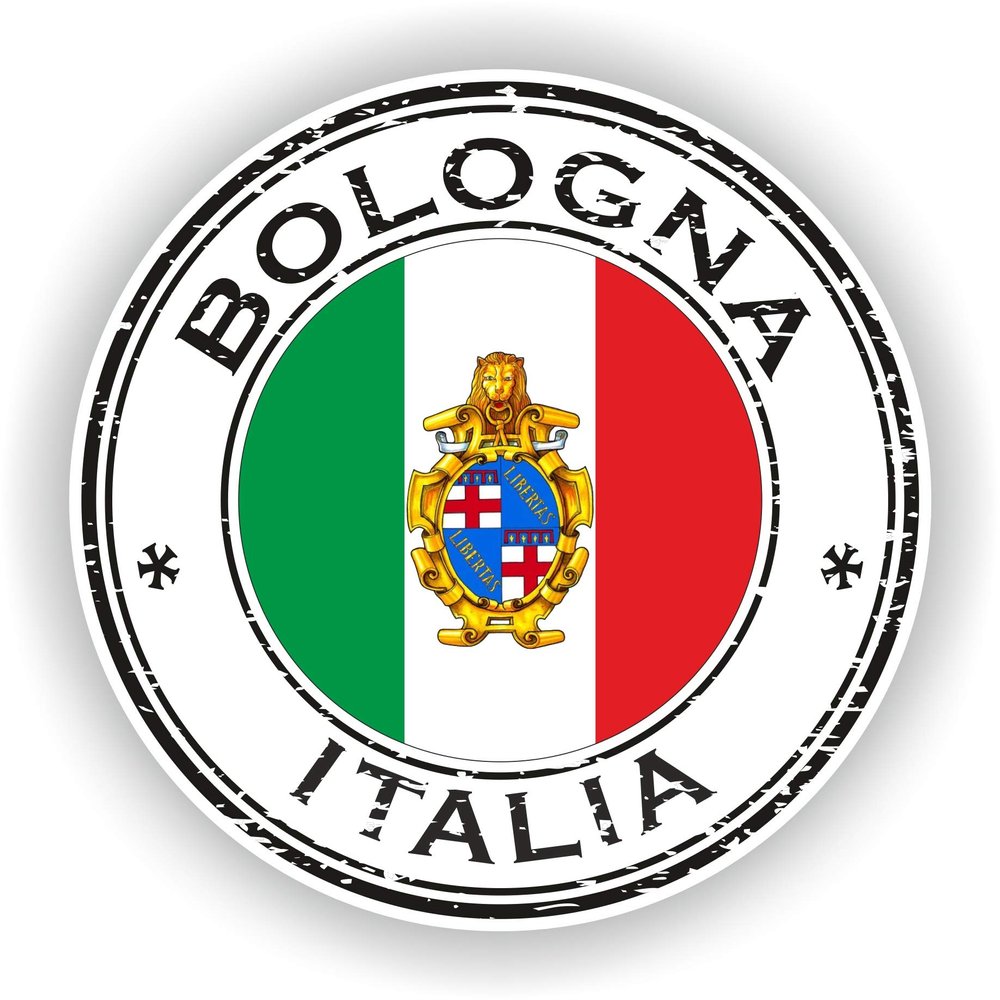 1x Bologna Round Vinyl Waterproof Sticker - 5cm / 2inches