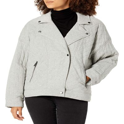 [BLANKNYC] womens Women's Knit Moto Quilted Jacket, Easy Day, Large US
