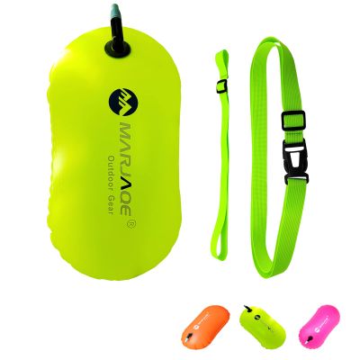 MARJAQE Swim Belts for Open Water,Swim Buoy for Open Water Swim Float for Safer Swim Training (Green)