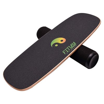 Fitlaya Fitness Balance Board Trainer Wooden Training Equipment for Fitness Workout, Hockey, Skateboarding, Surfing and Snowboarding (YING YANG)
