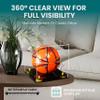 Better Display Cases Acrylic Display Case for Collectibles, Full Size Soccer Ball Display Case,Yellow Risers & Black Base, Handcrafted Showcase Box.DIM;9.75" L x 9.75" W x 9.75" H. (B02) view 2
