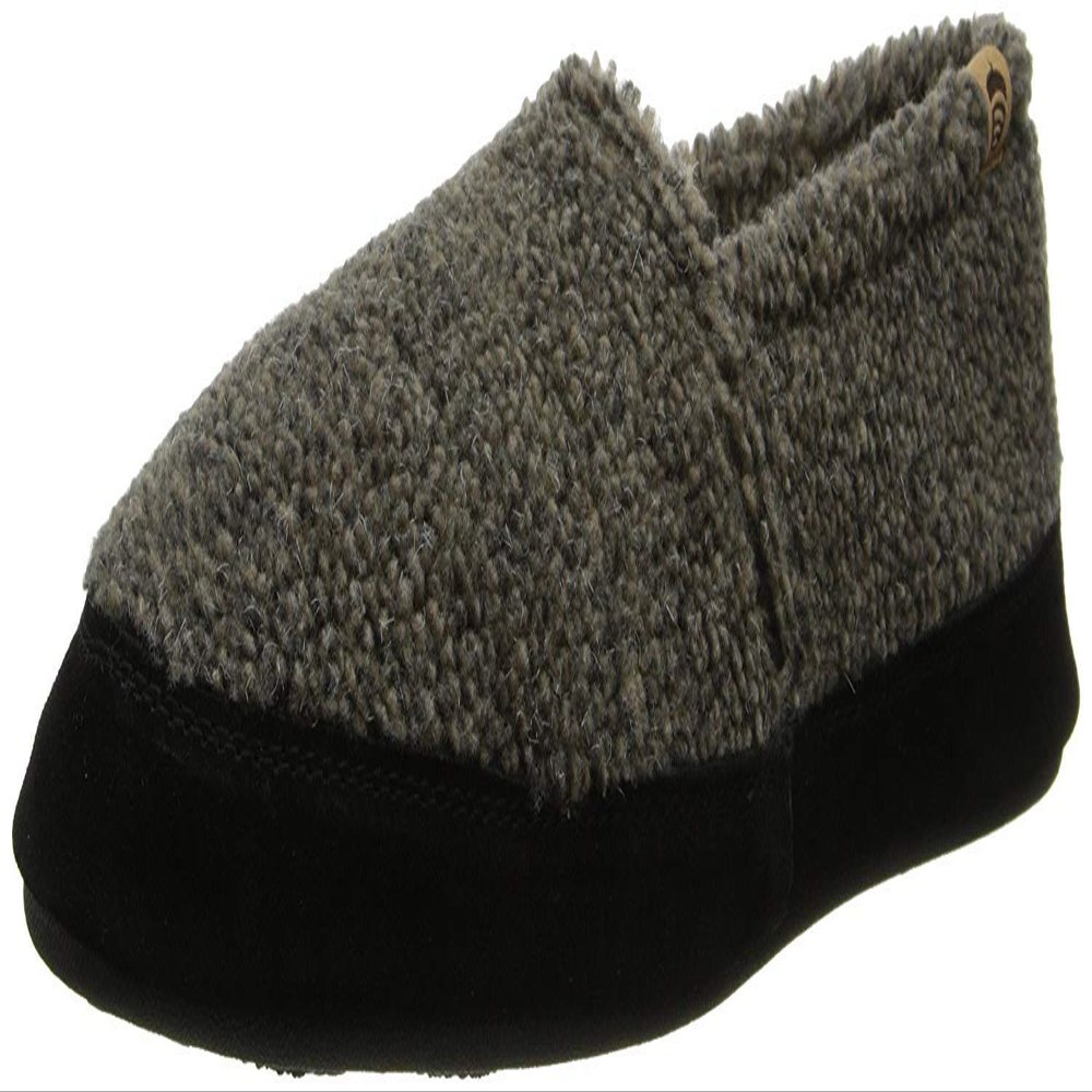 Acorn Men's Moc Slipper with a Collapsible Suede Heel and Warm Micro-Fleece Lining, Earth Tex, 12-13