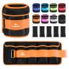Adjustable Ankle Weights 1-8 LBS Pair with Removable Weight for Jogging, Gymnastics, Aerobics, Physical Therapy, Resistance Training|Each 0.8-4 lbs, Total 8LBS, Orange view 1