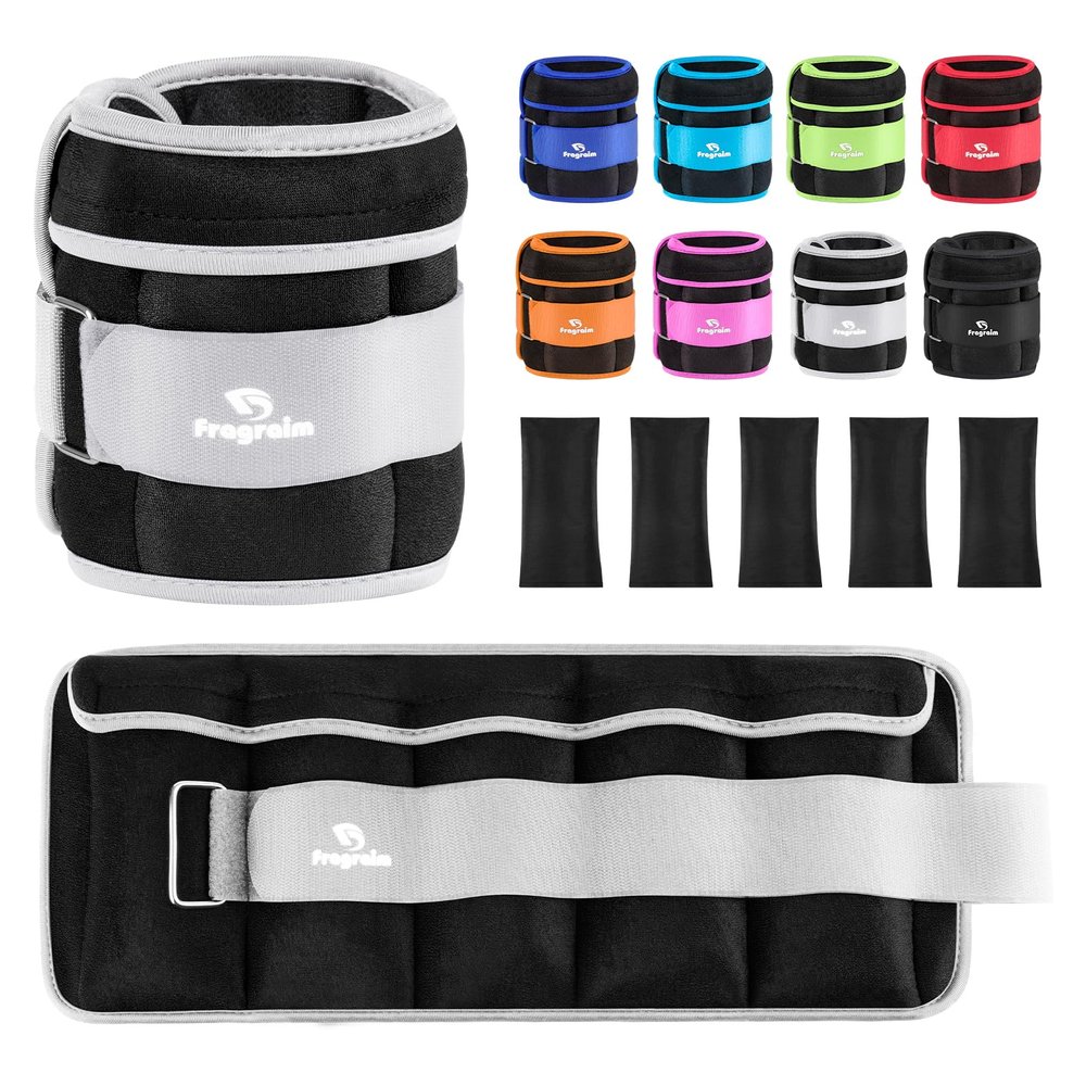 Adjustable Ankle Weights 1-12 LBS Pair with Removable Weight for Jogging, Gymnastics, Aerobics, Physical Therapy, Resistance Training|Each 1.2-6 lbs, Total 12LBS, Grey