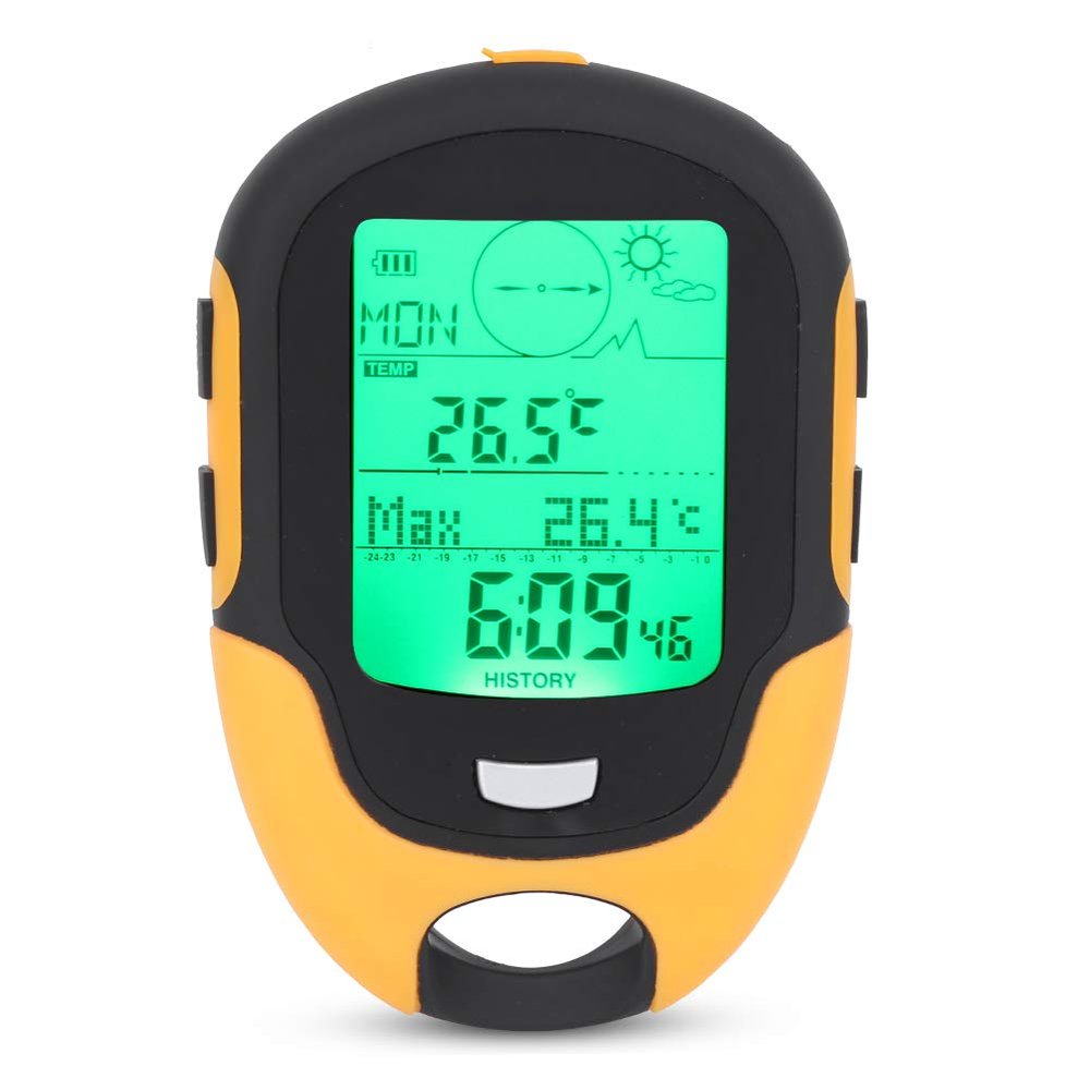 Keenso Multifunctional Altimeter, Outdoor Car Barometer Thermometer Hygrometer, for Hiking, Camping, Fishing, and Car Use