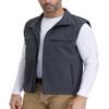 MOHEEN Men's Casual Coat Fleece Lined Sleeveless Jacket Full Zipper Softshell Vest 3XL Grey view 2