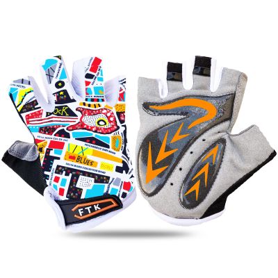 FINGER TEN Kids Bike Gloves with Gel Padding (Red, Small)