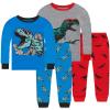 Dolphin&Fish Boys Dinosaur Pajamas 4Piece Cotton Children Sleepwear Toddler Clothes Size 6 Gray view 1
