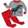 Dolphin&Fish Boys Dinosaur Pajamas 4Piece Cotton Children Sleepwear Toddler Clothes Size 6 Gray view 3