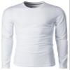 H2H Men's Comfortable Slim Fit Long Sleeve Crew Neck T-Shirt White US M/Asia L (CMTTL137) view 3