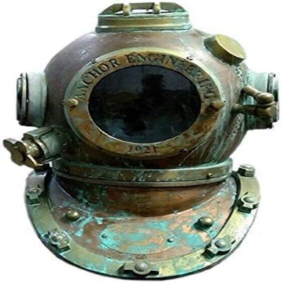 Vintage Rare Antique Diving Helmet | Mark V Divers Diving Heavy Helmet | deep Sea Divers Anchor Engineering Helmet Rustic Vintage Home Decor Gifts