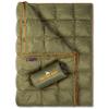 Get Out Gear Double Puffy Camping Blanket - Extra Puffy, Packable, Lightweight and Warm | Ideal for Outdoors, Travel, Stadium, Festivals, Beach, Hammock | Water-Resistant Camp Quilt (Olive/Orange) view 1