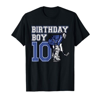 10 Year Old Ice Hockey Goalie Themed Birthday 10th Boy Gift T-Shirt