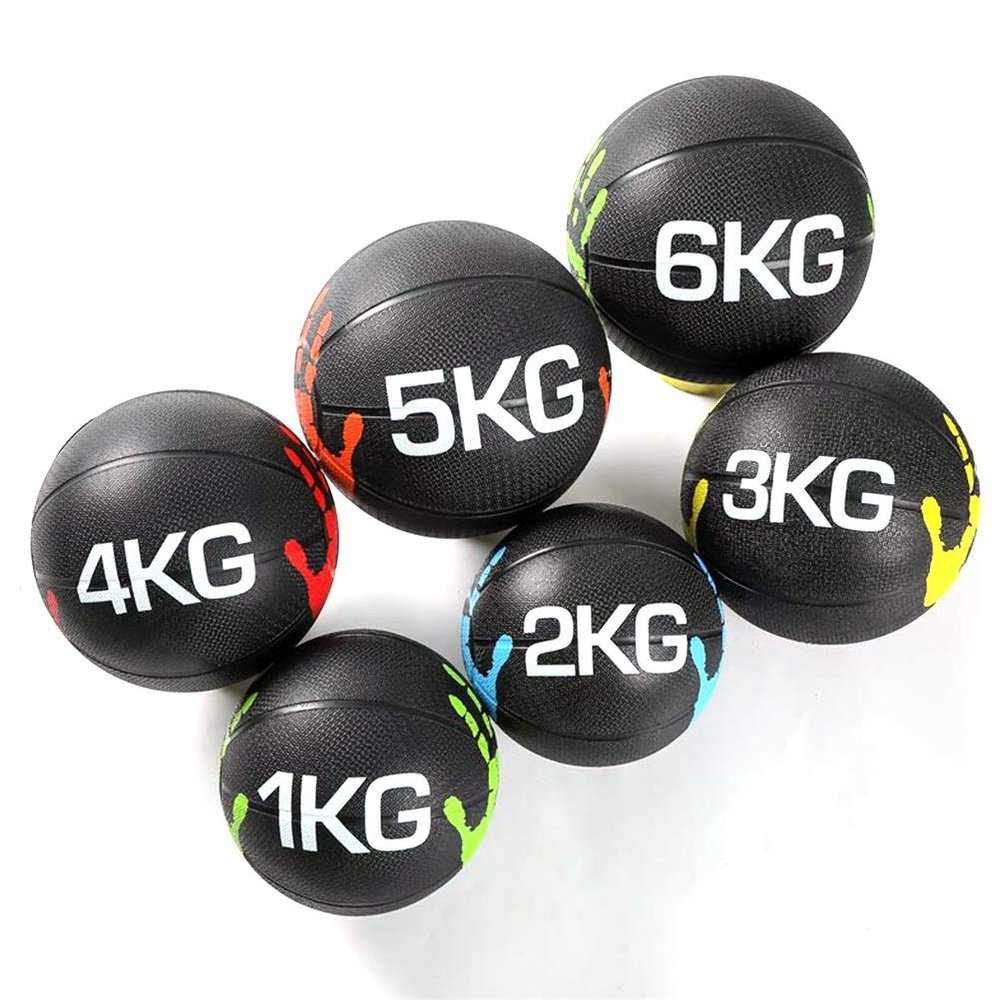 Medicine Balls AGYH, Solid Rubber Gravity Ball Bouncy Ball, Fitness Balance Training Ball, Non-Slip and Durable, 10 Weights Optional, 1KG-10KG (Size : 5KG)