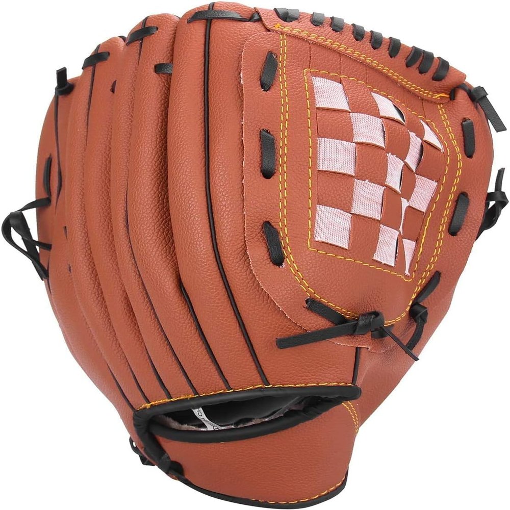 Baseball Glove Softball Gloves Right Hand Throw 12.5" for Kids Youth Adult Easy Break in Baseball Mitt (Brown, 12.5")