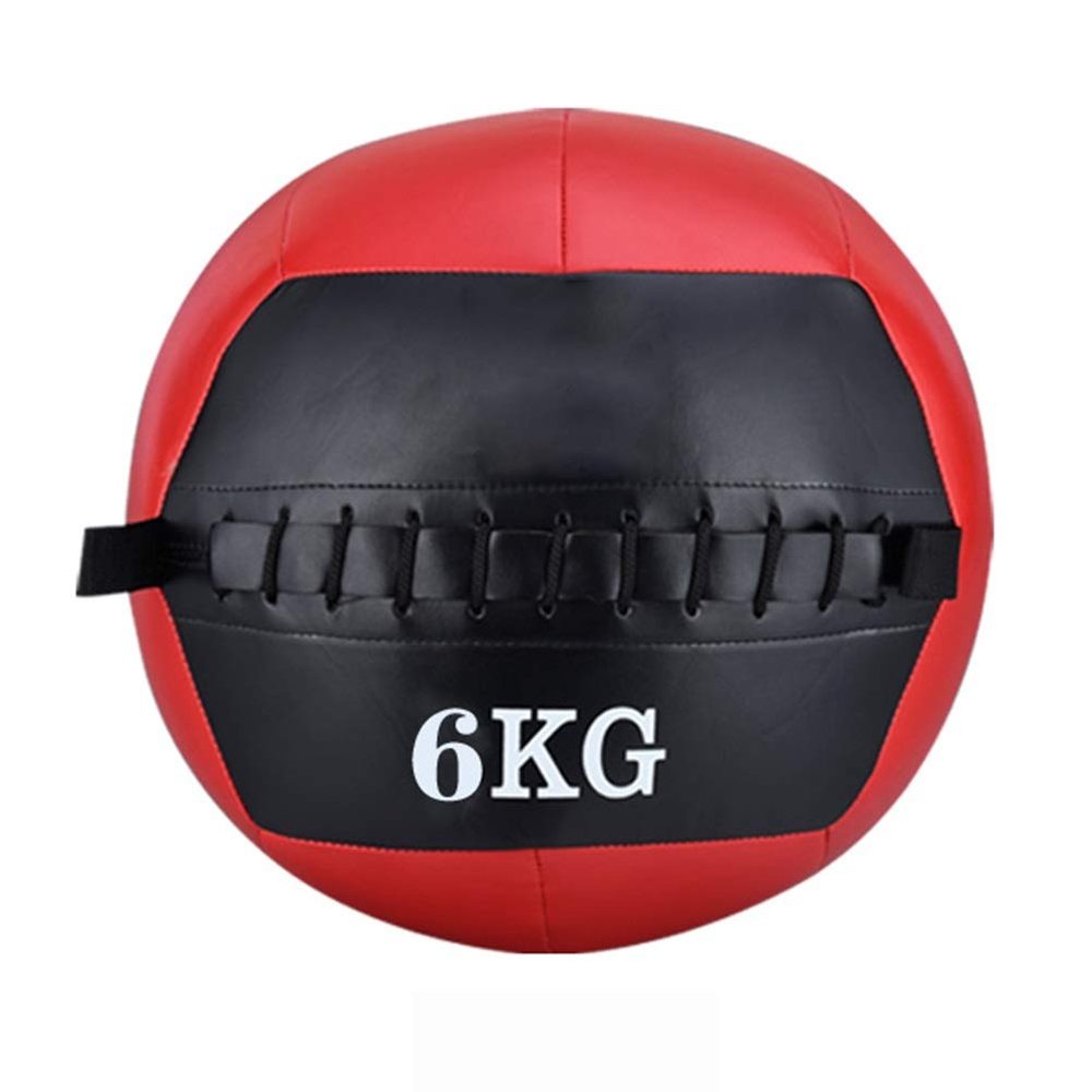 Medicine Balls AGYH Soft, Leather Wall Ball with Easy Grip, Gym Strength Training, Boxing Workout, Throwing Training, 6KG