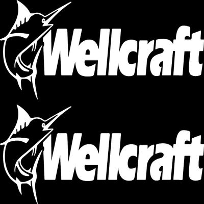 Imagnt Studio Set of 2 Boat Hull Vinyl Decals Graphics for Wellcraft Boat Restoration Stickers (White, 70 x 24 inches)