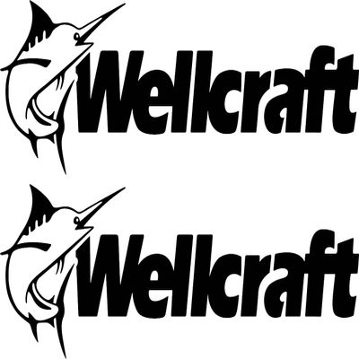 Imagnt Studio Set of 2 Boat Hull Vinyl Decals Graphics for Wellcraft Boat Restoration Stickers (Black, 70 x 24 inches)