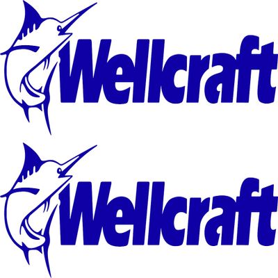 Imagnt Studio Set of 2 Boat Hull Vinyl Decals Graphics for Wellcraft Boat Restoration Stickers (Navy Blue, 70 x 24 inches)