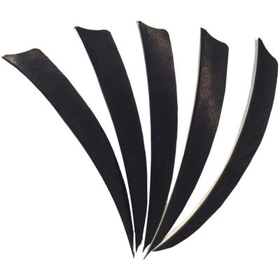 50 Pcs 3 Inch 4 Inch 5 Inch Archery Arrow Feather Real Turkey Feather Fletching for DIY Archery (Black 1, 5 inch)