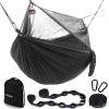 Sunyear Hammock Camping with Net/Netting, Portable Camping Hammock Double Tree Hammock Outdoor Indoor Backpacking Travel & Survival, 2 Tree Straps (16+1 Loops Each, 20Ft Total) view 1
