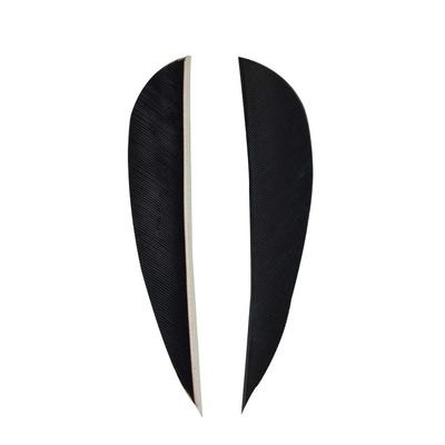 50 Pcs 3 Inch 4 Inch 5 Inch Archery Arrow Feather Real Turkey Feather Fletching for DIY Archery (Black 2, 5 inch)