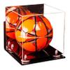 Better Display Cases Acrylic Display Case for Collectibles, Full Size Soccer Ball Display Case,Pink Risers & Black Base, Handcrafted Showcase Box.DIM;9.75" L x 9.75" W x 9.75" H. (B02) view 1