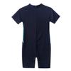 LiiYii Kids Boys Rash Guard Diving Suit One Piece Sun Protection Wetsuit UPF 50+ Short Sleeves Beachwear Navy Blue 10-12 Years view 4