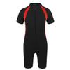LiiYii Kids Boys Rash Guard Diving Suit One Piece Sun Protection Wetsuit UPF 50+ Short Sleeves Beachwear Black 10-12 Years view 1
