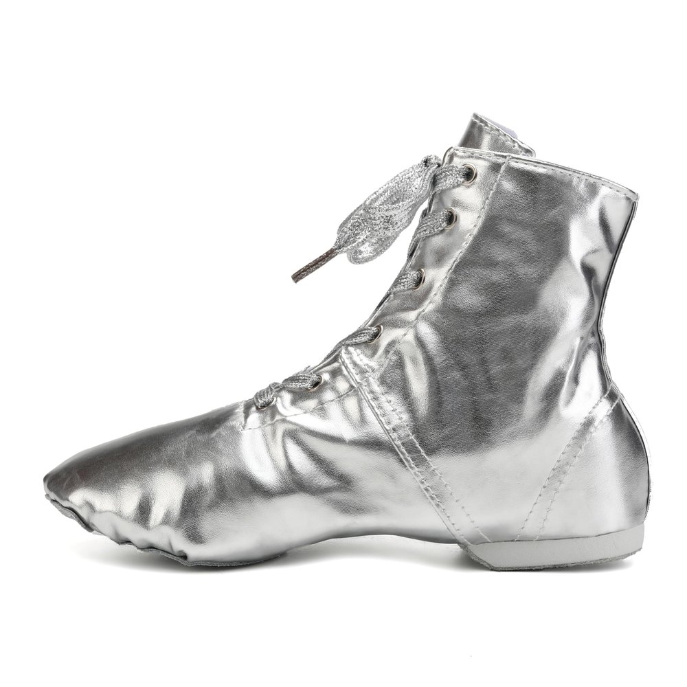 HIPPOSEUS Women Silver Jazz Shoes Split Sole Dance Boots Ballet Dance Shoe for Men,US 6