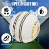 CW Star Hard Cricket Ball 4 Piece White Leather Ball Youth - Adult Maximum Over Play Balls Set 6pcs view 3