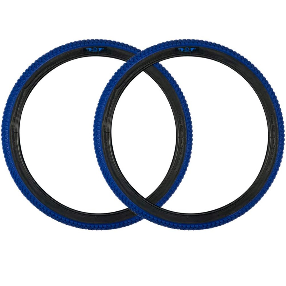 SE Bikes Cub 24 x 2.0 BMX Replacement OEM Dirt All Terrain Street Wire Bead Two Bike Tire Pair (Blue)